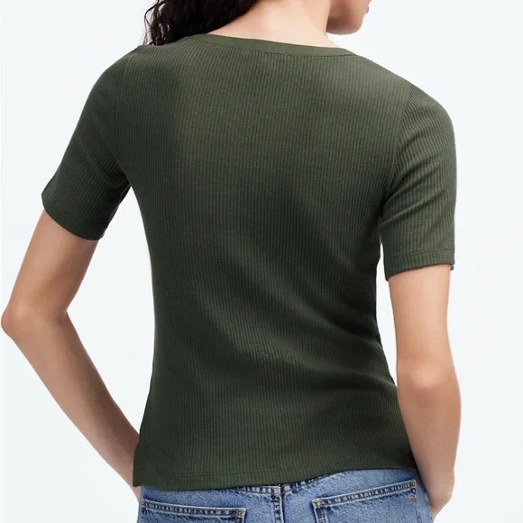 Madewell Olive Green Lace-Up Top - Picture 5 of 7